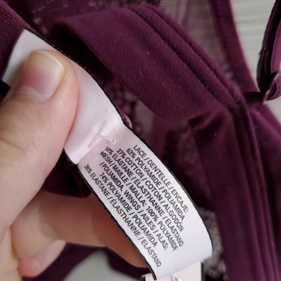 Victoria's Secret Sheer Burgundy Lace Bralette - Picture 3 of 16